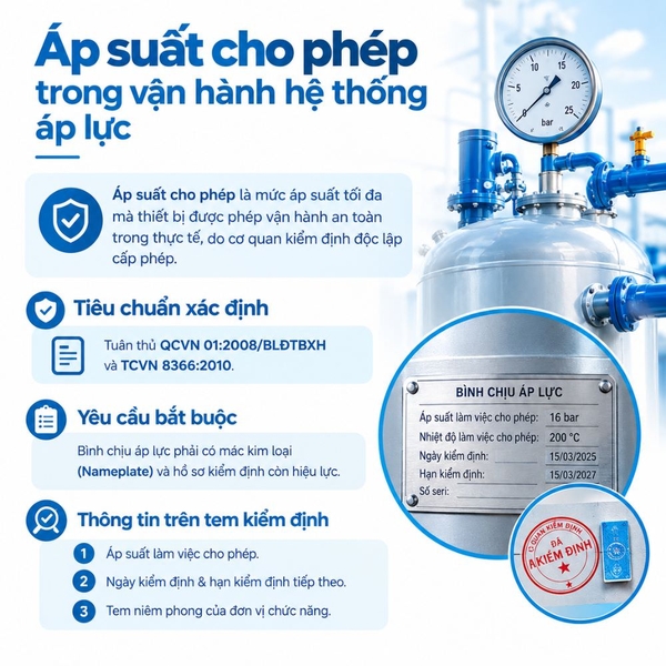Áp suất cho phép trong vận hành hệ thống áp lực