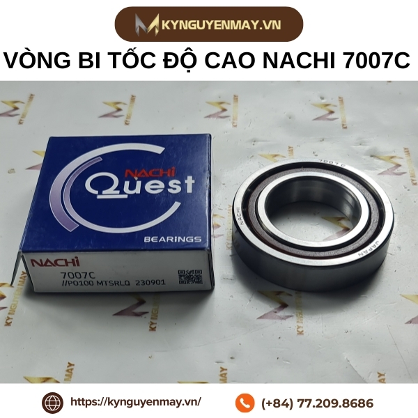 Vòng Bi Tốc Độ Cao NACHI 7007C | Bạc Đạn 35x62x14mm