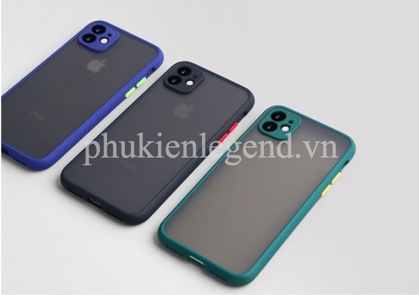 Ốp lưng trong nhám viền Shield Matte Color bảo vệ camera cho iPhone 11