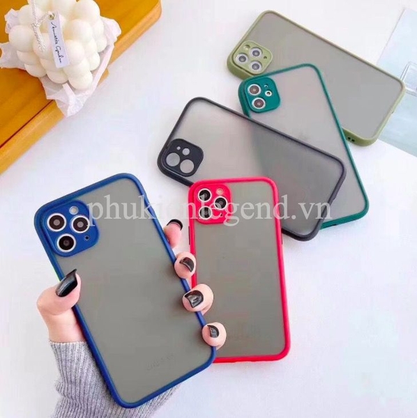 Ốp lưng trong nhám viền Shield Matte Color bảo vệ camera cho iPhone 11 Pro Max