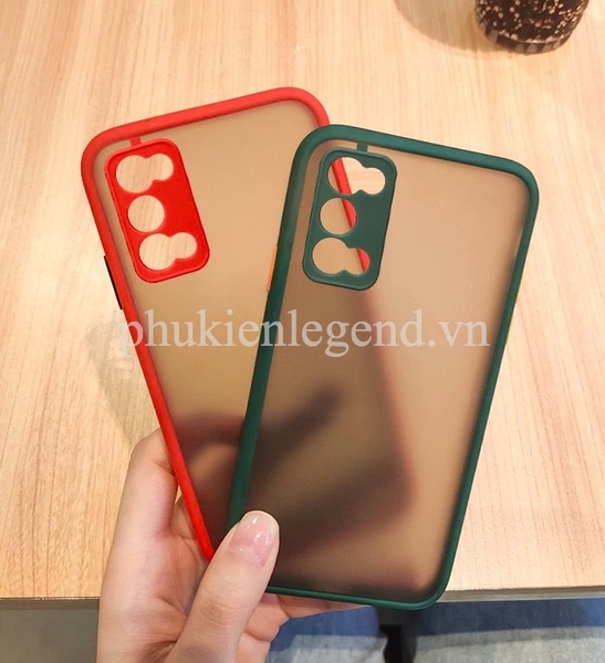 Ốp lưng trong nhám viền Shield Matte Color bảo vệ camera cho OPPO Reno 5