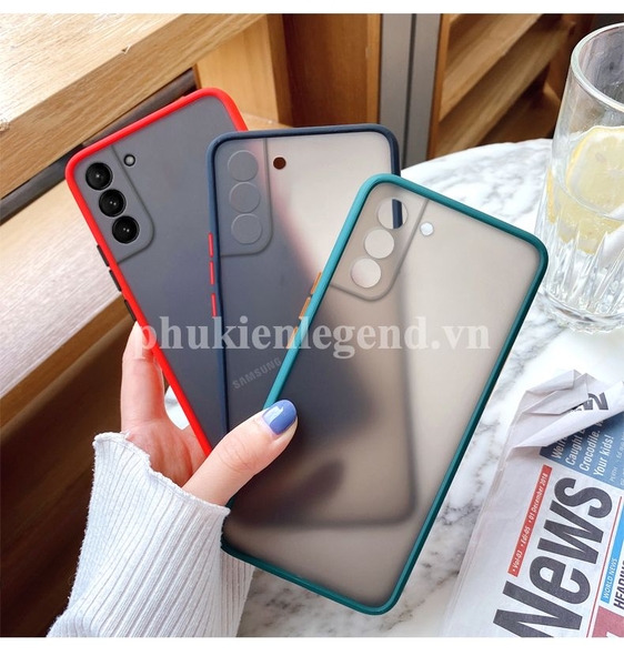 Ốp lưng trong nhám viền Shield Matte Color bảo vệ camera cho Samsung Galaxy S21