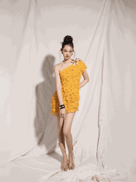 Long layered patterned dress