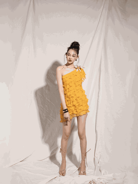 Long layered patterned dress