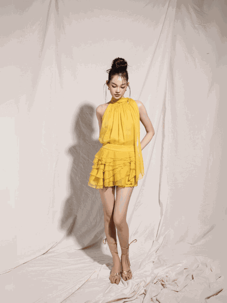 Layered skirt and top set