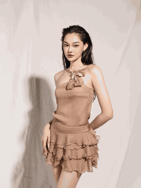 Layered skirt and top set