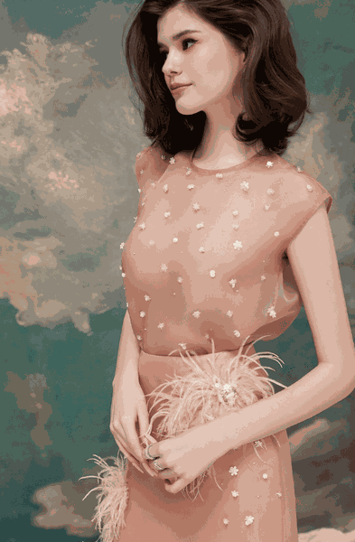 Embellished Patterned Organza Silk Shirt SS24