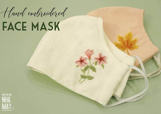 HƯỚNG DẪN MAY KHẨU TRANG THÊU HOA ĐƠN GIẢN NHẤT (không cần tới mẫu rập)