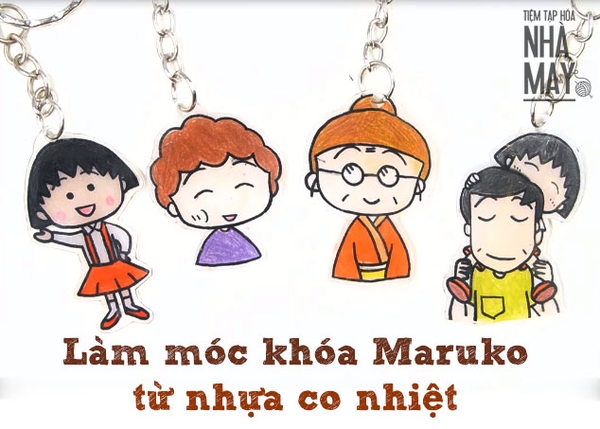 Tự làm móc chìa khóa Maruko từ nhựa co nhiệt Shrink Plastic