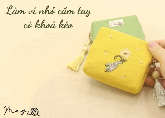 Làm ví nhỏ cầm tay có khoá kéo tiện lợi (có mẫu in và mẫu rập)