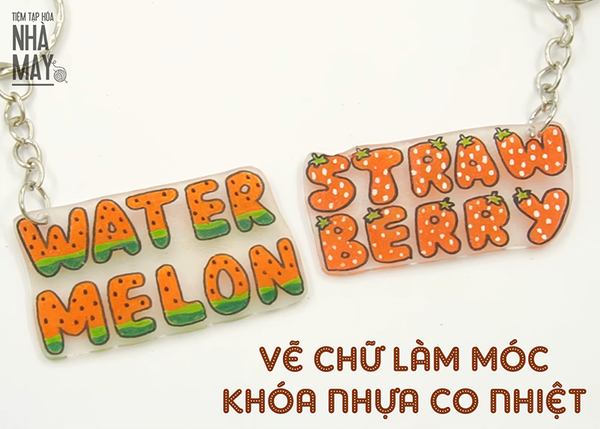 Vẽ chữ làm móc khóa nhựa co nhiệt