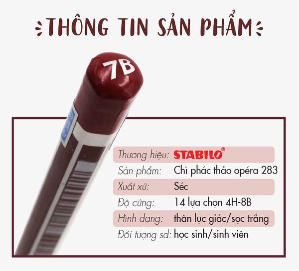 Bộ 8 bút chì gỗ phác thảo STABILO Opera 283 8 nét 1B-8B CÔNG TY TNHH ...