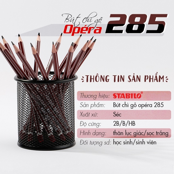 Bút chì gỗ STABILO Opéra 285 nét 2B (PC285-2B). CÔNG TY TNHH PHÁT TRIỂN ...