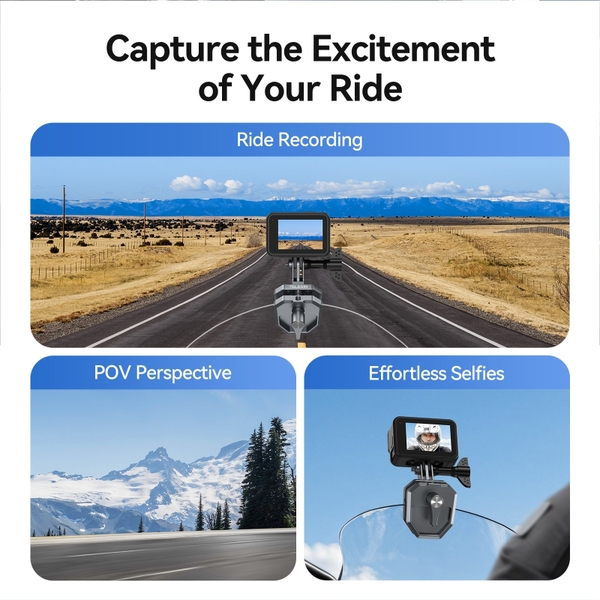 Telesin Windshield Clamp Mount  S3-EAK-03 gắn kính xe sử dụng với Action Camera chính hãng