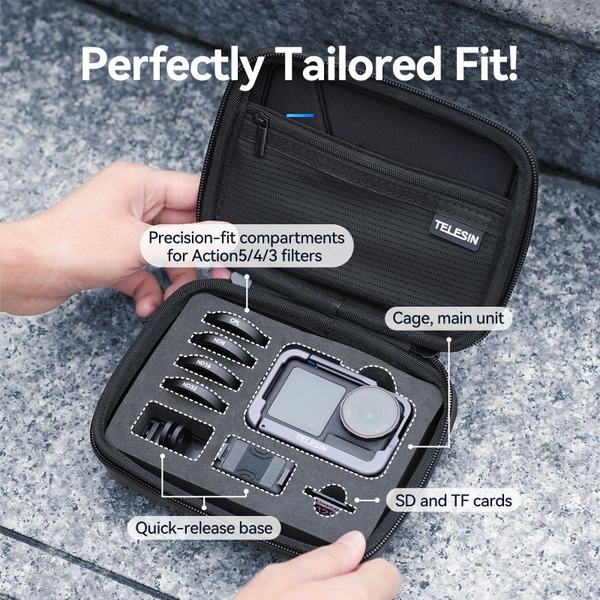Túi đựng Telesin S6-PRC-06-TDJ sử dụng cho DJI Osmo Action 5 Pro / 3 / 4 chính hãng