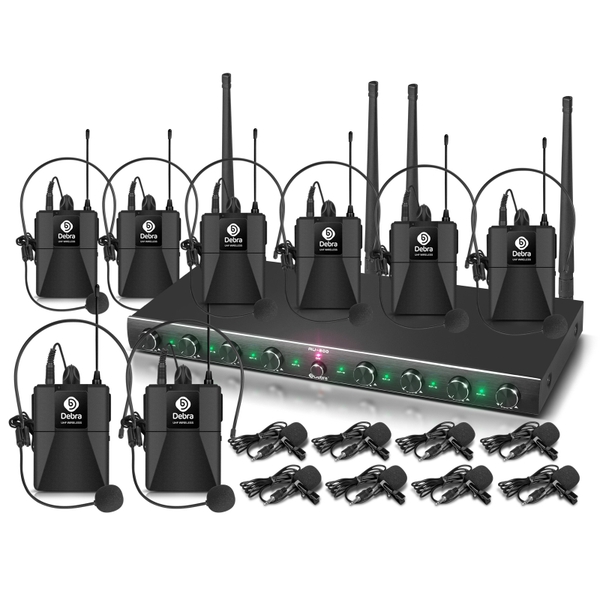 AU-800 UHF 8Channel Wireless Microphone System