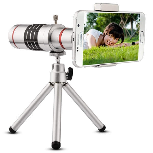 Ống kính lens camera cho điện thoại tele zoom 18x - Có tripod