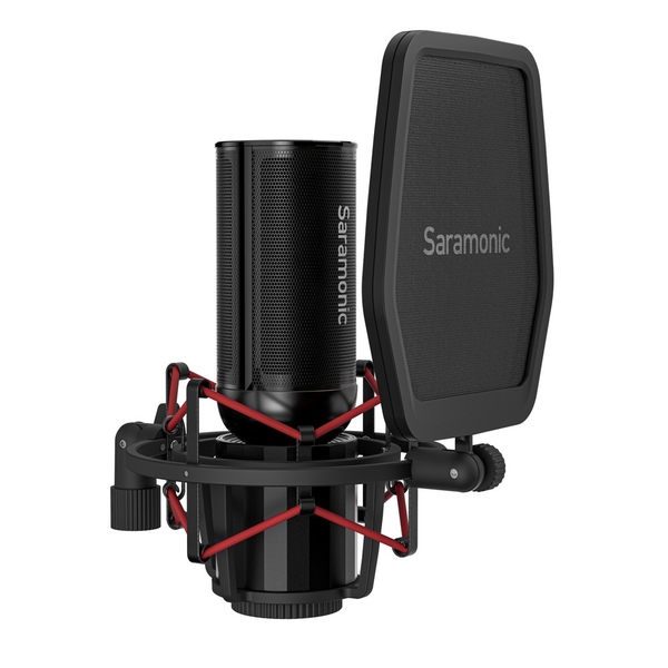 Saramonic BV4 Micro condenser thu âm podcast kèm Shockmount và Popshield Filter chính hãng