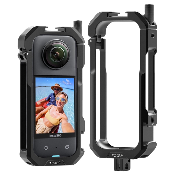 Khung bảo vệ Insta360 ONE X3 SKU 3197 bằng kim loại Ulanzi có tích hợp ngàm mở rộng gắn đèn và micro
