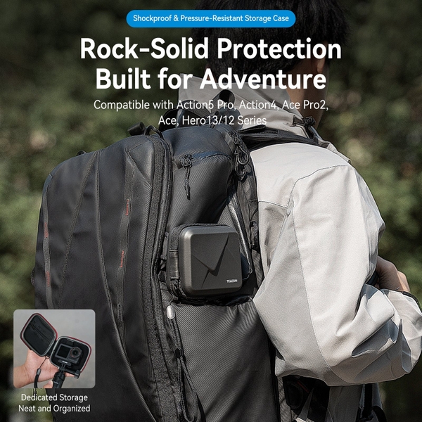 Túi đựng chống nước Telesin SP Shockproof & Pressure-Resistant sử dụng cho Gopro / DJI action / Insta360 Ace chính hãng