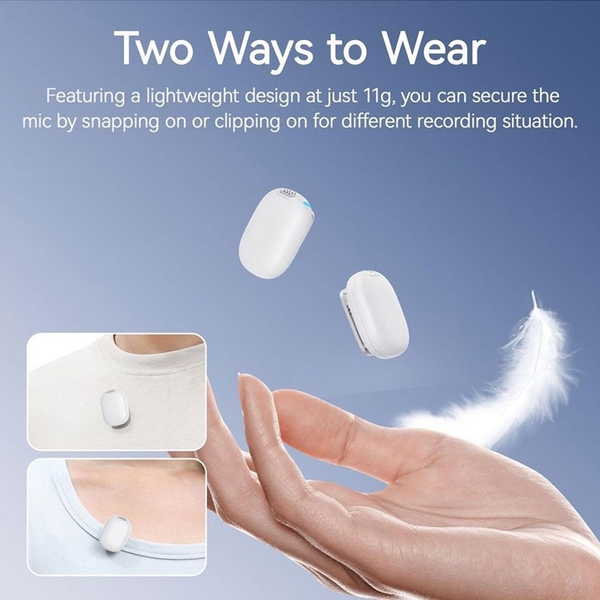 Ulanzi A30 White Micro cài áo không dây cho điện thoại nhỏ gọn khoảng cách 50M chính hãng