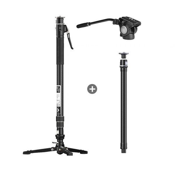Cây ống mở rộng nối dài cho chân máy đơn Extension tube Monopod Pineta Pro chất liệu Carbon dài 52cm chính hãng