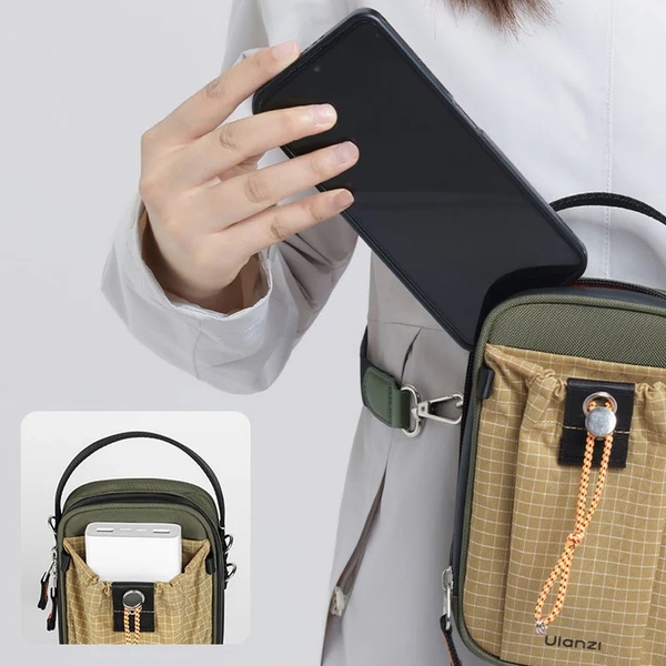 Túi đeo chéo Ulanzi NC02 Mini trọng lượng 240g thiết kế nhiều ngăn để đựng điện thoại và các phụ kiện.