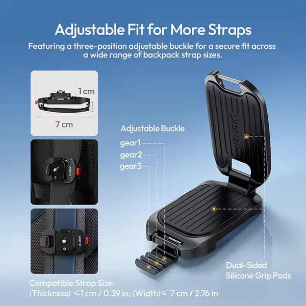 Bộ tháo lắp nhanh gắn balo Ulanzi UKA13 Uka Backpack Strap Mount II Dual Locking Uka Quick Release dành cho camera chính hãng