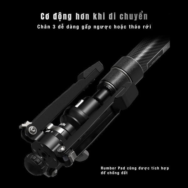 YC Onion Pineta Pro Monopod Carbon Fiber siêu nhẹ Lightweight Travel tháo lắp nhanh khả năng tải 5KG chính hãng