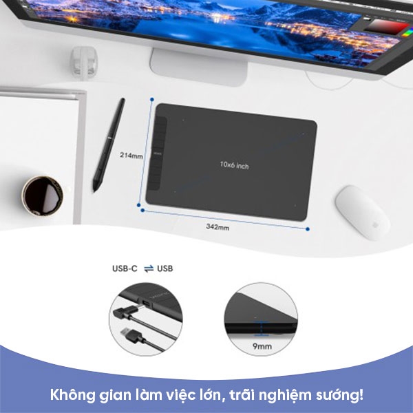 Bảng vẽ điện tử VEIKK VK1060 - KT 10x6 Inch tương thích với Android, Windows và Mac OS