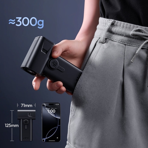 Ulanzi AD02 máy thổi khí nén cầm tay có tích hợp đèn pin chiếu sáng Công suất cao 170W, 130.000 vòng/phút