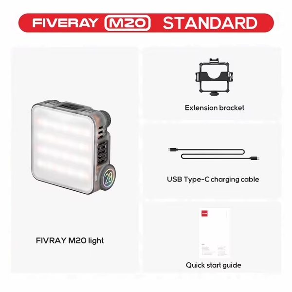 Đèn Fiveray M20 công suất 20W Bi-Color pin tích hợp 4500mAh