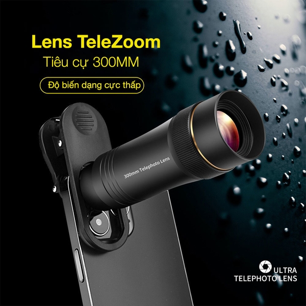 Lens tele zoom chất lượng HD 300mm chuyên dụng cho điện thoại thông minh JV-TL300