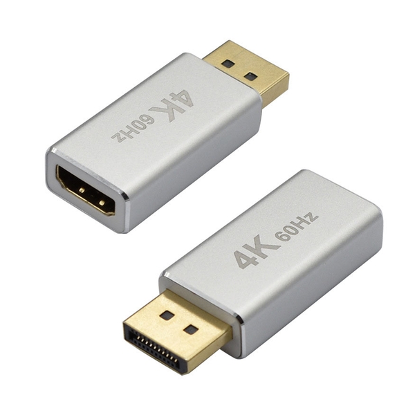 Đầu chuyển Adapter DisplayPort ra HDMI - Hỗ trợ 4K 60Hz HL327 nhôm nguyên khối tản nhiệt