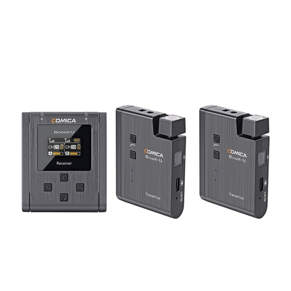 Micro không dây Comica Audio BoomX-U nhỏ gọn dành cho 2 người dùng máy ảnh Mirrorless/DSLR