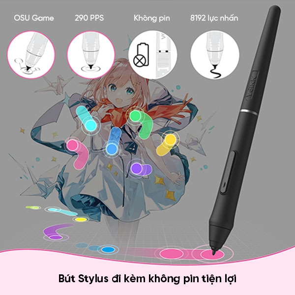 Bảng vẽ cảm ứng VEIKK Creator Pop VK430 4X3 Inch với 4 phím chuyển phát nhanh tùy chỉnh tương thích với Windows, Android, Mac và Chromebook