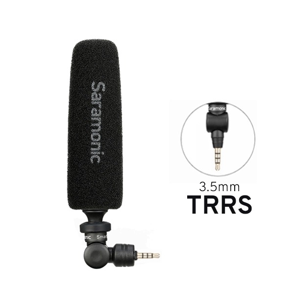 Micro ghi âm định hướng Saramonic SR-SmartMic5S cổng kết nối 3.5mm tiêu chuẩn TRRS chính hãng