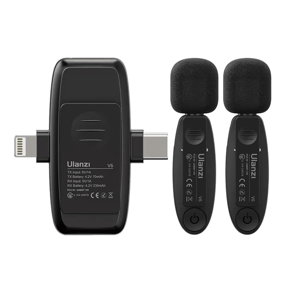 Ulanzi V6 Microphone không dây 3 IN 1 hỗ trợ đa nền tảng chính hãng