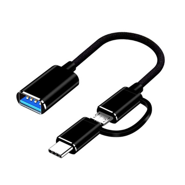 Cáp OTG kết nối chuột bàn phím, tay cầm, USB, thẻ nhớ với điện thoại máy tính bảng HL305 - TypeC + Micro to USB 3.0