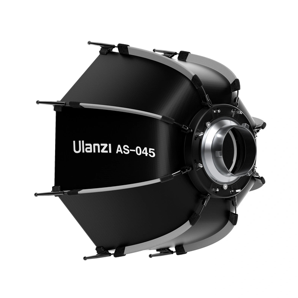 Softbox bát giác tổ ong Ulanzi AS-045 45cm 3308 tích hợp tháo lắp nhanh ngàm Mini Bowen bằng kim loại