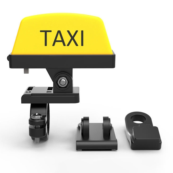 Đèn gắn ghi đông xe máy, xe đạp, mũ bảo hiểm kiểu dáng Taxi có tích hợp còi HLT52 chống thấm nước