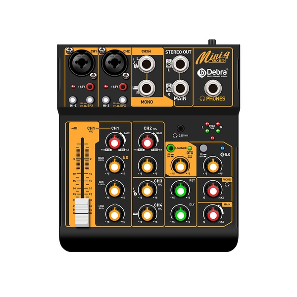 Debra Audio Mini4 Mixer Audio Interface DJ Console