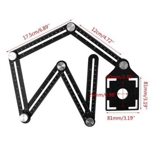 Thước đo 6 góc gấp, có lỗ định vị đa năng Milliken (Lót Gạch, La Phông..)