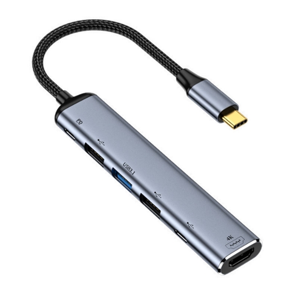 [Hỗ trợ chip M1 M2] Hub Adapter USB Type-C 3.1 thunderbolt 3/4 ra cổng HDMI/VGA/USB/PD100W HL349