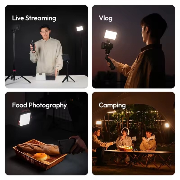 Đèn panel chuyên dụng cho livestream Ulanzi K6500 tích hợp pin 8000mAh cùng 10 hiệu ứng ánh sáng