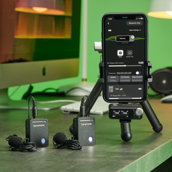 Saramonic Ultra Micro không dây Wireless đa nền tảng hỗ trợ bộ nhớ sẵn 8GB ghi âm 32Bit chính hãng