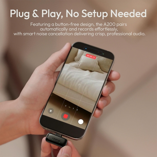 Ulanzi A200 Micro mini không dây cài áo - Với khả năng thu 24 Bit chính hãng