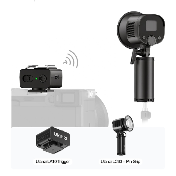 Ulanzi LC60 LightOn 60W Đèn Flash GN12 kiêm đèn chiếu sáng liên tục quay phim 2 IN 1 / App / Sync