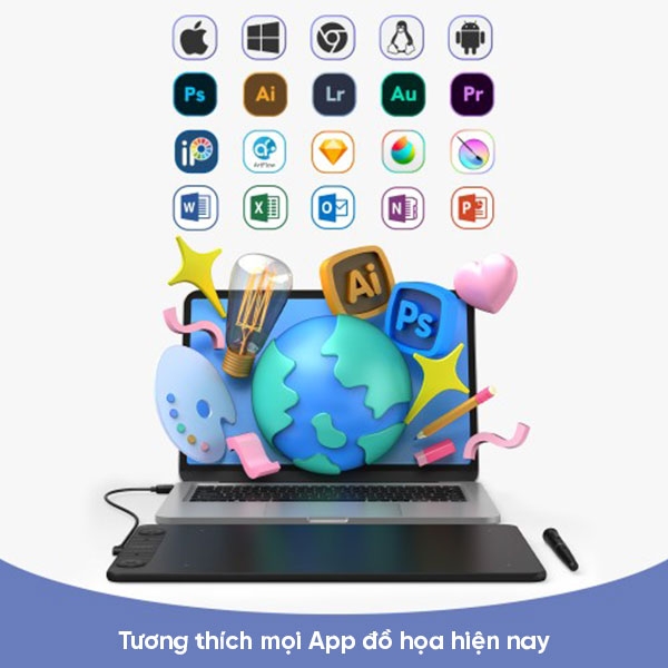 Bảng vẽ điện tử VEIKK VK1060 Pro - KT 10x6 Inch tương thích với Android, Windows và Mac OS