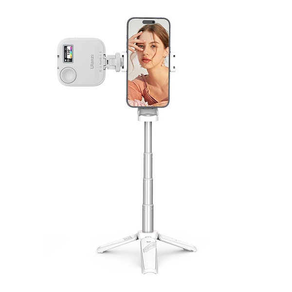 Ulanzi JJ02 white chân tripod mini đa năng dành cho điện thoại tích hợp điều khiển bluetooth